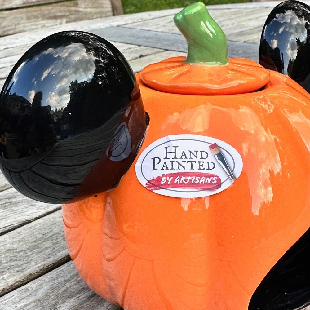 Disney Park Mickey Mouse Halloween Pumpkin Hand Painted Tea Light Candle Holder
